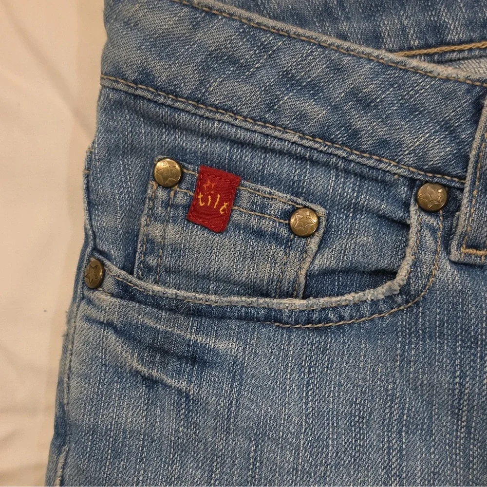 tilt Girls Blue Denim Shorts Size 7 Regular Fit Button Closure Pockets #99